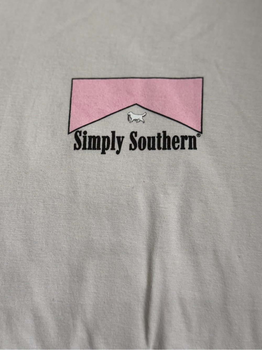 Simply Southern White Tee with Pink Banner Logo